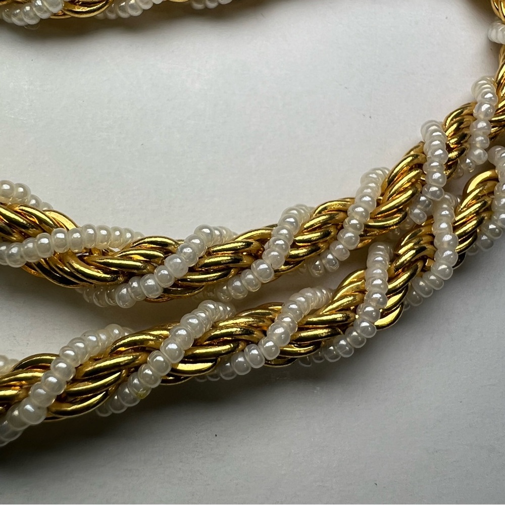 Trifari gold-tone braided and twisted rope chain necklace and bracelet - Picture 2 of 5